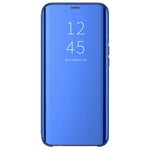 Alamo Mirror Folio Case for Oppo Find X3 Lite, Premium Smart View Cover with Clear Time Window - Blue