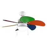 Cecotec - Ventilateur de Plafond avec Lumière EnergySilence Aero 360 ColorFull - 50 W, Diamètre 91 cm, 3 Vitesses et 6 Pales, Lames Réversibles, Mode Eté/Hiver, Utilisation Facile