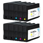 10 Ink Cartridges (Set + Bk) for HP Officejet Pro 7720, 8210, 8715, 8720, 8730