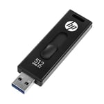 HP x911w 512Go Clé USB SSD 3.2, Vitesse de Lecture de 410 Mo/s, Vitesse d'écriture de 300Mo/s, Design Push and Pull