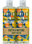 Faith In Nature Natural Grapefruit & Orange Body Wash Set, Invigorating, Vegan &