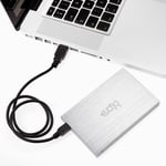 Bipra 100GB 2.5 inch USB 2.0 FAT32 Portable Slim External Hard Drive - Silver