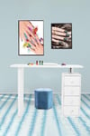 4 Drawers Manicure Nail Table Beauty Salon Desk on Wheels