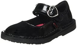 Kickers Infant Girl's Adlar Heart Mary Jane Patent Leather School Uniform Shoes, Patent Black, 5 UK Child