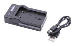 vhbw Chargeur USB de batterie compatible avec JVC GZ-MG330HEG, GZ-MG330REX, GZ-MG331, GZ-MG331HEG batterie appareil photo digital, DSLR, action cam