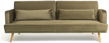 Habitat Andy Velvet 3 Seater Clic Clac Sofa Bed - Sage Green