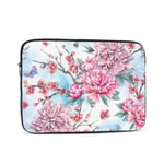 Laptop Case,10-17 Inch Laptop Sleeve Carrying Case Polyester Sleeve for Acer/Asus/Dell/Lenovo/MacBook Pro/HP/Samsung/Sony/Toshiba,Pink Flowers Cherry Peonies Butterflies Bee Floral Spring 12 inch