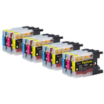 12 C/M/Y Ink Cartridges to replace Brother LC1240C, LC1240M, LC1240Y Compatible