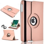 360° Rotate Stand Cover For Apple iPad Air 1 Air 2 iPad 9.7 2017/2018 5th and 6th Generation (Rose Gold)
