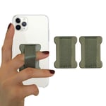 Amazon Brand - Eono Finger Strap Phone Holder -Ultra-Thin Anti-Slip Universal Cell Phone Grips Band Holder for Back of Phone - 5.5cm in length,Dark Green,2-Pack
