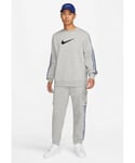 Nike Mens Fleece Sportswear Crew Neck Tracksuit in Grey Cotton - Size Large