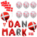 Danmark Oppyntningssæt med Balloner & Flag