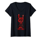 Womens Rock & Roll Devil's Salute Rocker Concert V-Neck T-Shirt
