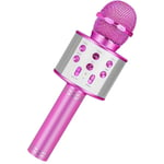 Mobil o Teknik Karaoke Mikrofon Med Högtalare Och Bluetooth Rosa