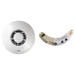 Airflow iCON 30 Extractor Fan 230V 100mm Outlet, White, 27 W & iCON PRHTM Plug-in Motion Sensor/ Humidity and Timer Module for 240V Fan