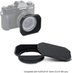 Black Metal Lens Hood and Cap to fit Fujifilm FUJINON LENS XF 16mm F2.8 R WR