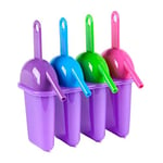 Lickety Sips Pack of 4 Moulds Together Ice Lolly Cream Maker Mold for Kids Popsicle Frozen Yogurt