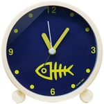 RéVeil Cloche avec Veilleuse Chevet Fort RéVeil Quartz Horloge de Bureau pour Chambre, Laiteux, Os de Poisson