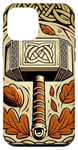 Coque pour iPhone 12 mini Marteau de Thor et feuilles de chêne Thor Norse