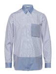 HOLZWEILER Boxy Shirt Longsleeve Skjorta Casual Blå [Color: SILVER ][Sex: Men ][Sizes: XS,S ]