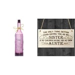 Boxer Sister-Starlight Bottle, Pink & Red Ocean The Only Thing Better Than Having You As My Sister Is My Children Having You As Their Auntie Love Gift Wooden Hanging Plaque Sign