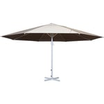 Parasol Meran II, gastronomie, parasol pour marché, 5m, poteau alu blanc 28 kg crème-beige sans support - beige