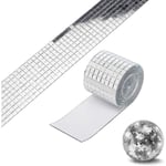 Självhäftande mosaikplattor i spegelglas, fyrkantiga spegelklistermärken i glas (silver) Silver