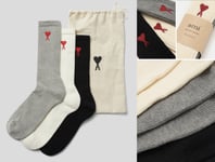 Ami Paris 3-ER Pack of Socks Three Pack Gift Set Ami De Heart Socks Heart