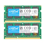 2pcs Crucial 8GB 2RX8 DDR3L 1600MHz PC3L-12800S 1.35V SODIMM Laptop Memory NEW