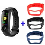 Davide Alisa Intelligence Health Bracelet Smart Band Blood Pressure Heart Rate Monitor Fitness Tracker Wristband Women Men Band 13.5 * 22mm Black Black Red Blue