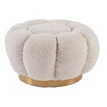 Bizzotto Florel fotpall tyg bouclé natur Ø65 cm