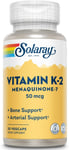 Solaray Vitamin K-2 Menaquinone-7, 50Mcg, 30 Vegetarian Capsules