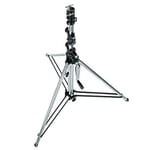 Manfrotto 087NWSH Short Wind-Up Light Stand with Safety Release Cable - Silver