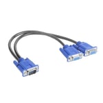 Bleu - Répartiteur VGA Câble 1 Ordinateur À Double 2 Adaptateur de Moniteur Y Splitter VGA Mâle À Femelle Fil