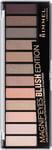 Rimmel London Magnif'Eyes 12 Pan Eyeshadow Palette, Highly Pigmented Colours and