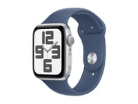 Apple Watch Se (Gps) - 2A Generation - 44 Mm - Silveraluminium - Smart Klocka Med Sportband - Fluoroelastomer - Denim - Bandstorlek: M/L - 32 Gb - Wi-Fi 4, Bluetooth - 32.9 G
