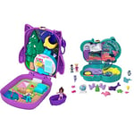 Polly Pocket World Owlnite Campsite Compact with Fun Reveals, Micro Polly and Shani Dolls & Otter Aquarium Compact, Aquarium Theme with Micro Polly & Nicolas Dolls, 5 Reveals & 12 Accessories, HCG16