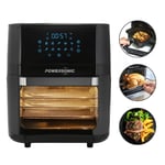 Powersonic 12L Rotisserie  Digital Air Fryer Oven Oil Free Cooking 1800W Black 3