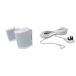 Flexson Wall Mounts for Sonos One, One SL and Play:1 - White (Pair) & 5m Power Cable for Sonos One, One SL and Play:1 - White (UK)