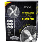 BARGAINS-GALORE 16" CHROME PEDESTAL OSCILLATING STAND STANDING COOLING FAN HOME COOL AIR TOWER