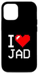 Coque pour iPhone 13 Pro Nom personnalisé I Heart Jad, I Love Jad