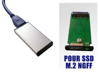 Boitier Aluminium Pour SSD M.2 NGFF "B Key" 42mm - Liaison USB3 SUPERSPEED !