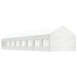 vidaXL Paviljong med tak vit 17,84x4,08x3,22 m polyeten 3155492