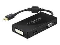 Delock - Videokort - Mini Displayport Hane Till Hd-15 (Vga), Mini-Phone Stereo 3.5 Mm, Dvi-I, Hdmi, Mikro-Usb Typ B Hona - 15 Cm - Svart - Passiv Omvandlare