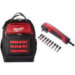 Milwaukee 4932464833 Ultimate Jobsite Backpack & 4932471274 Shockwave Impact Duty Right Angle Attachment 11 Piece