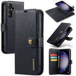 DG.MING Samsung Galaxy S24 FE Plånboksfodral med avtagbart skal, Black