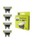 Philips OneBlade 360 Replacement Blades for Face, 4 Pack, QP440/50, One Colour, Men