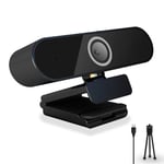 USB Web Camera with Microphone, 1080P HD Streaming Webcam for PC,MAC, Laptop, Plug and Play Web Camera for Youtube,Video Calling, Studying, Conference, Gaming with Rotatable Clip