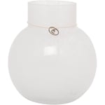 Glasvas rund 14 cm Ø13cm, vit