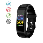 TANCEQI Fitness Trackers Activity Tracker Watch with Heart Rate Blood Pressure Monitor, Waterproof Watch with Sleep Monitor, Calorie Step Counter Watch for kids Women Men Compatible Android Ios,Black